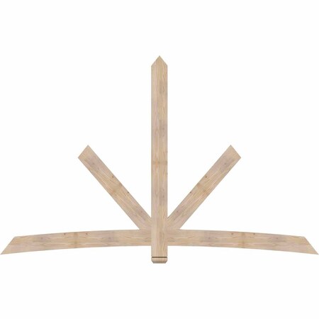 Ekena Millwork Alberta Smooth Timber Gable Bracket, Douglas Fir, 108"W x 68"H x 1 1/2"D x 5 1/2"F, 15/12 Pitch GBW108X68X0206ALB00SDF